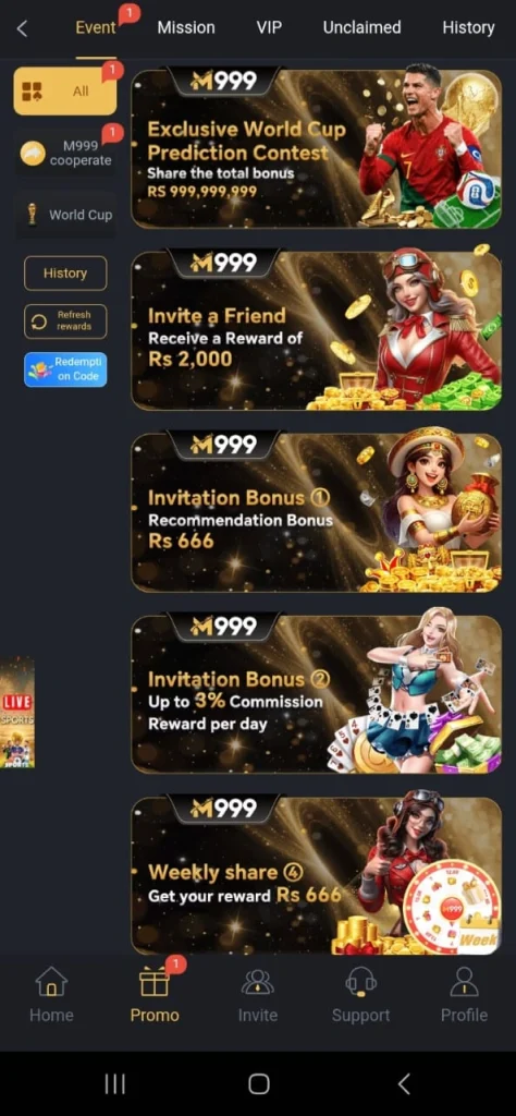 M999 New Game Sign-Up Bonus in Pakistan In 2026