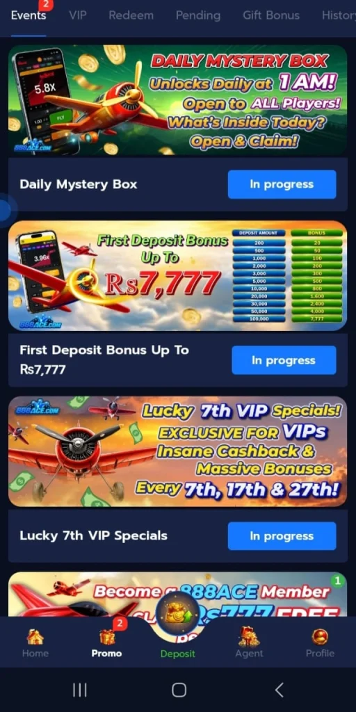 888ACE Game Bonuses Dashboard